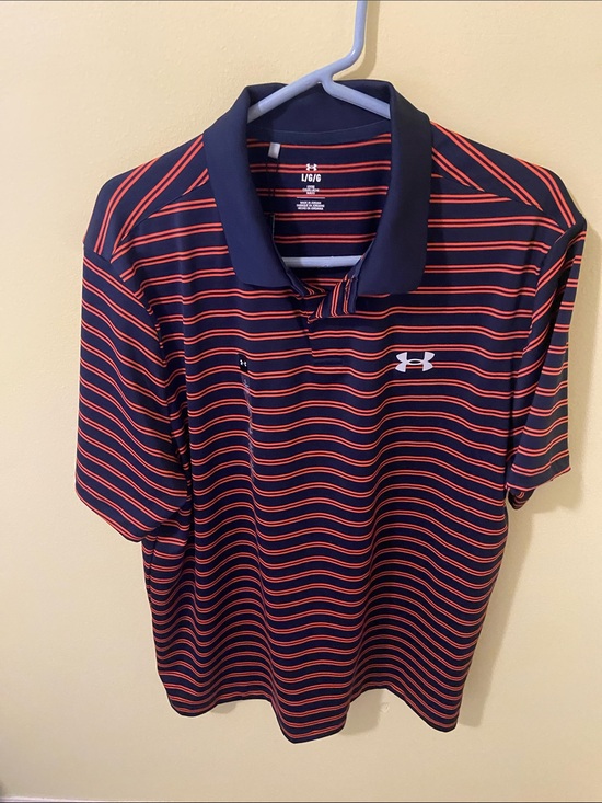 Under Armour Other - Under Armour Men’s Navy Polo with Orange Stripe Pattern